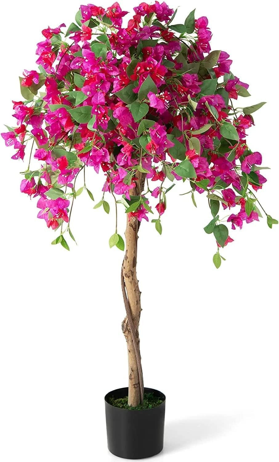 4.5FT Bougainvillea Artificial Tree, Tall Fake Floor Plant for Indoor Outdoor Dé