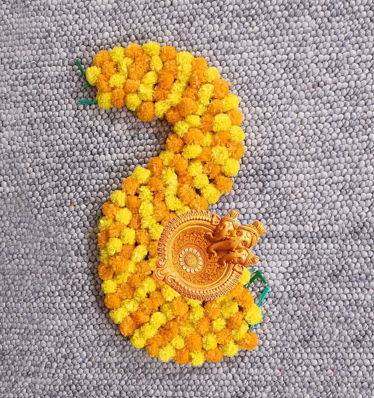 Marigold Garland Artificial Flower Strings for Decoration Indian Wedding Event