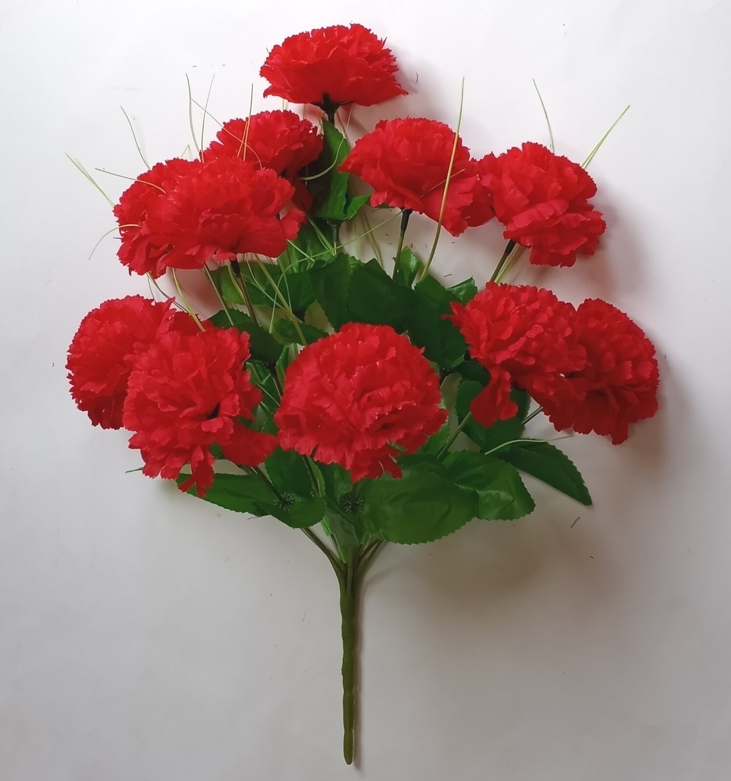 Red Carnation Bush 12-Bloom 17″H Silk Fake Flower Holiday In/Outdoor Decor USA