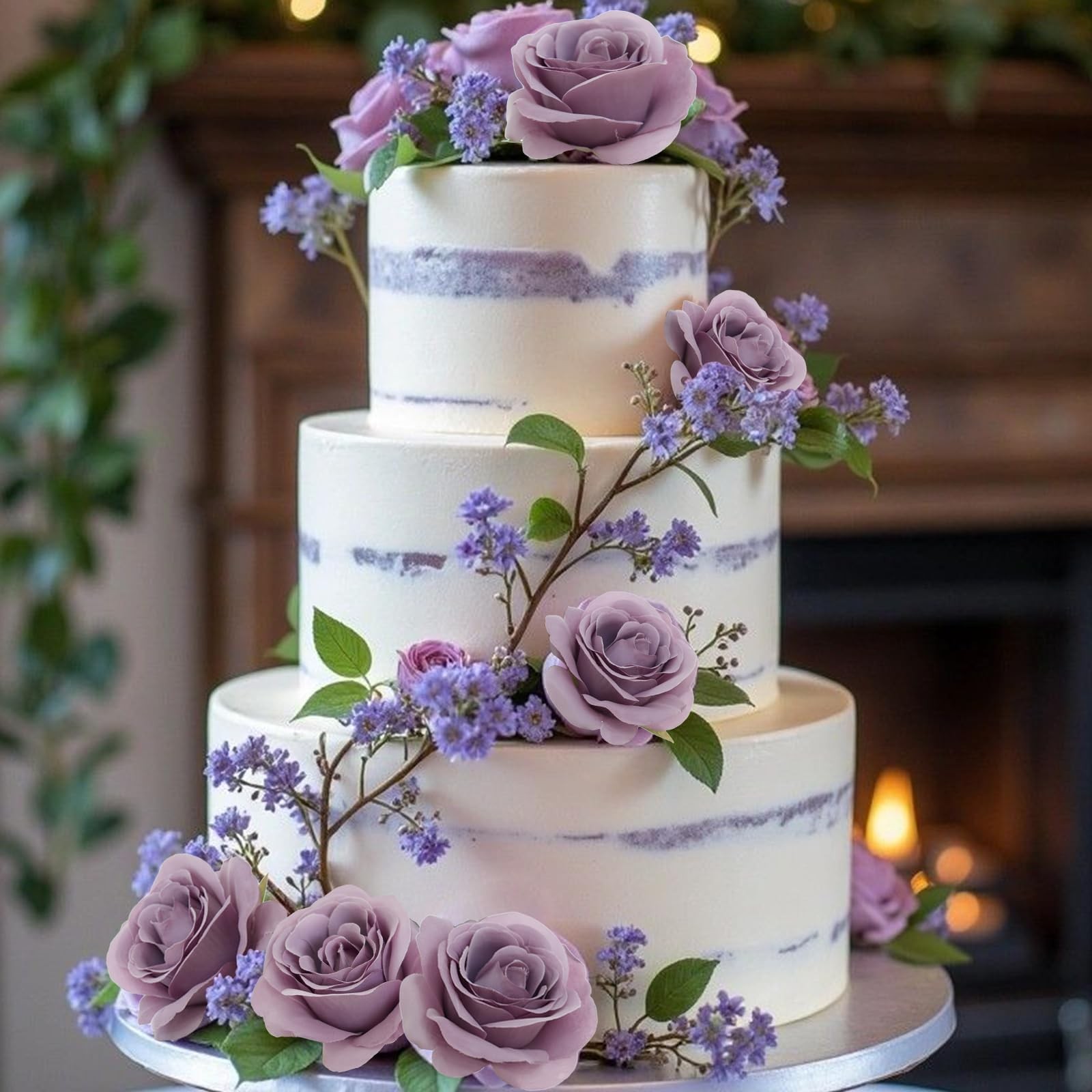 Purple Artificial Flowers 25 Cm Long 12 Pack Silk Roses for Wedding Decor – DIY
