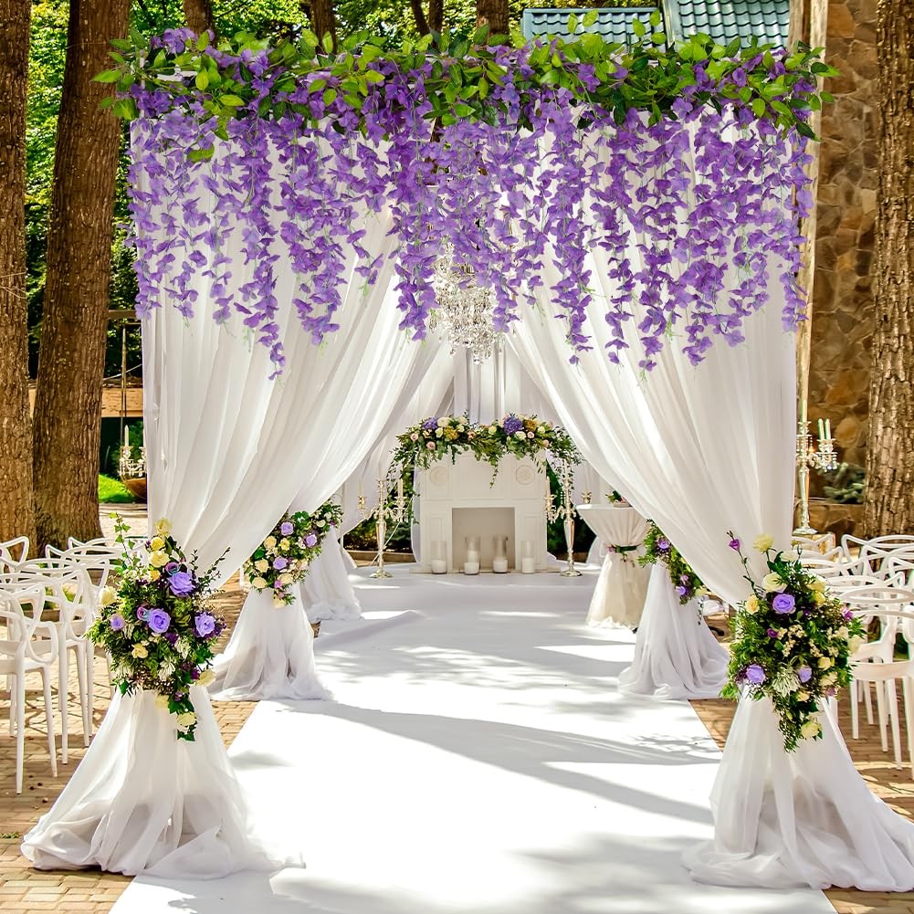 Artificial Wisteria Garland Purple 6ft Light Purple Silk Flowers Home Decor