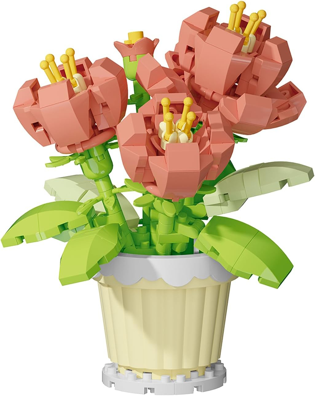 Peony Lily of the Valley Flower Mini Bonsai Plant Building Toy Set | Potted Bota