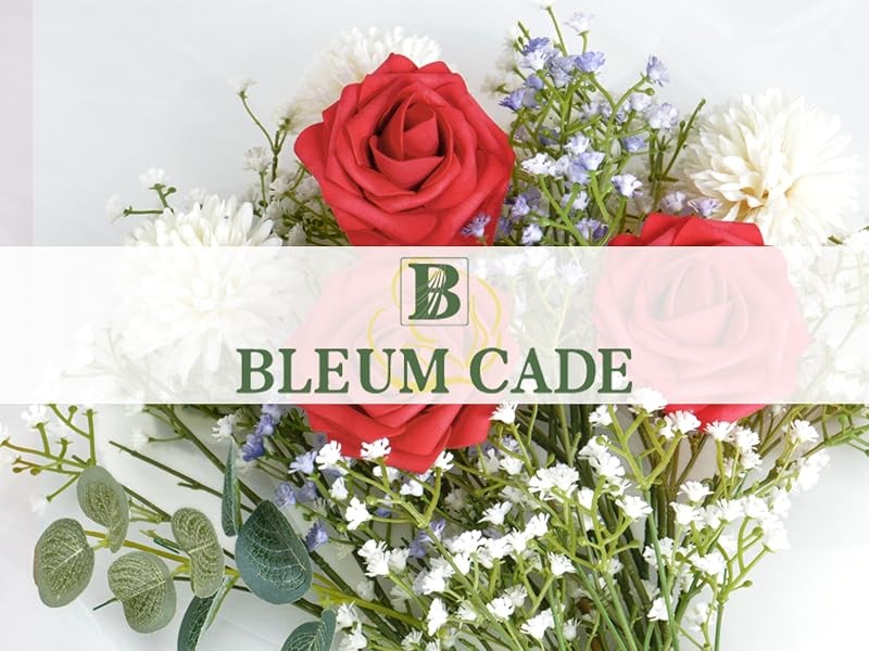 16Pcs Artificial Flowers Fake Roses with Stems, Red Boxed Foam Roses for DIY