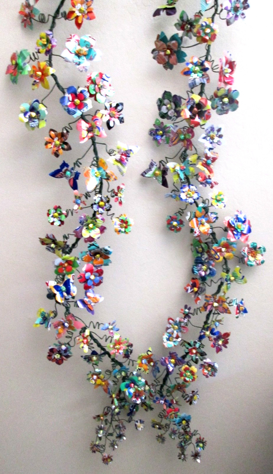 Flower Butterfly Dragonfly Upcycled Aluminium Garlands (x2 60″) Weddings Decor