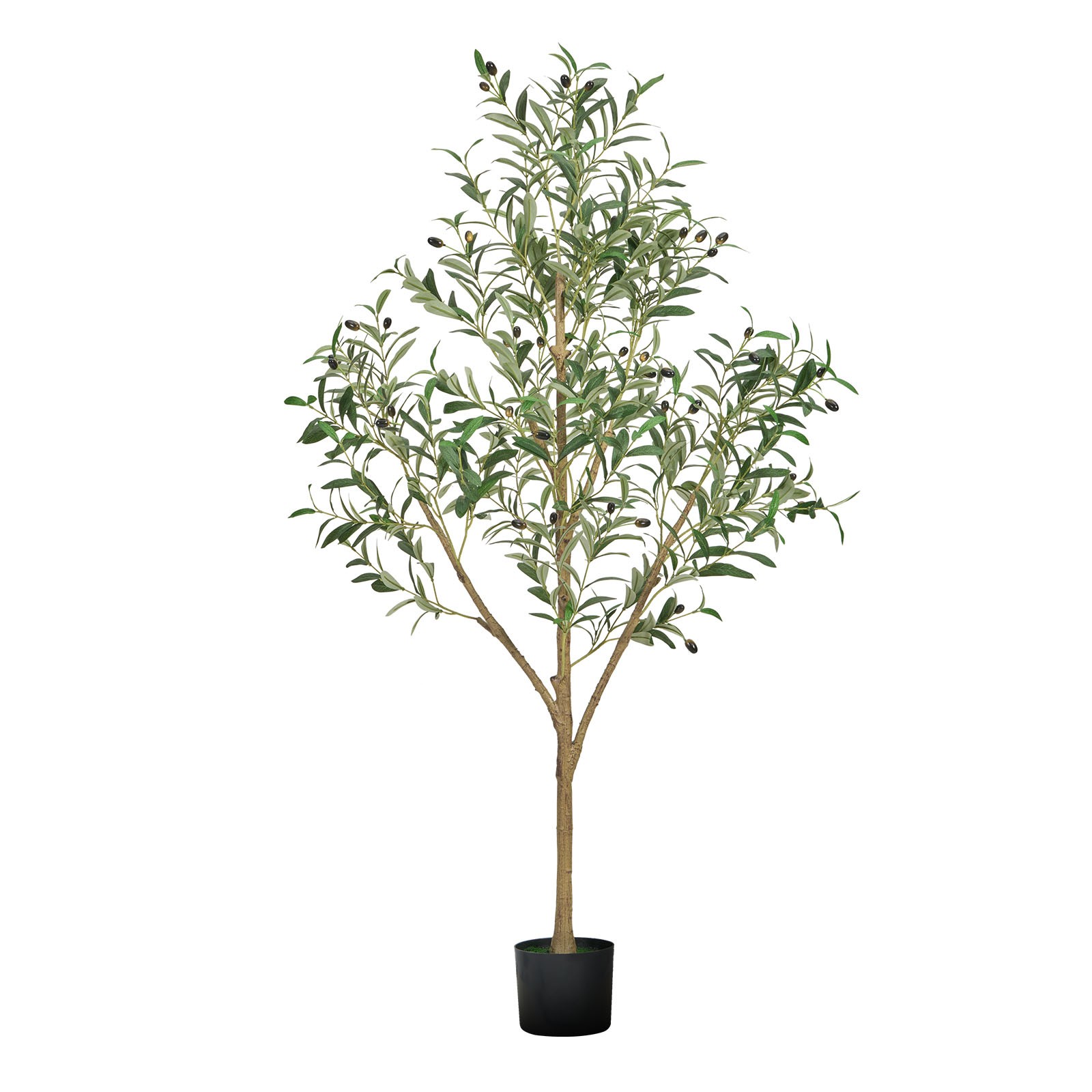 Uimoso 5FT Faux Olive Tree with Black Pot for Indoor and Office Decor