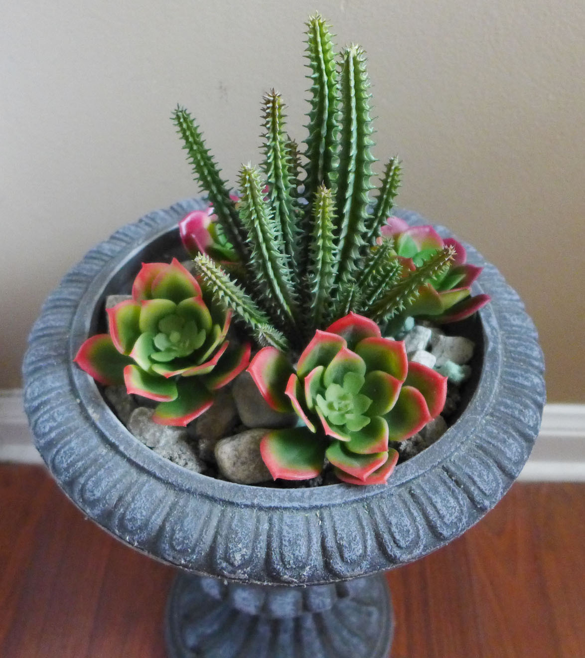 Artificial Cactus Column Two Colors Lotus Succulents Plants 5 Pcs