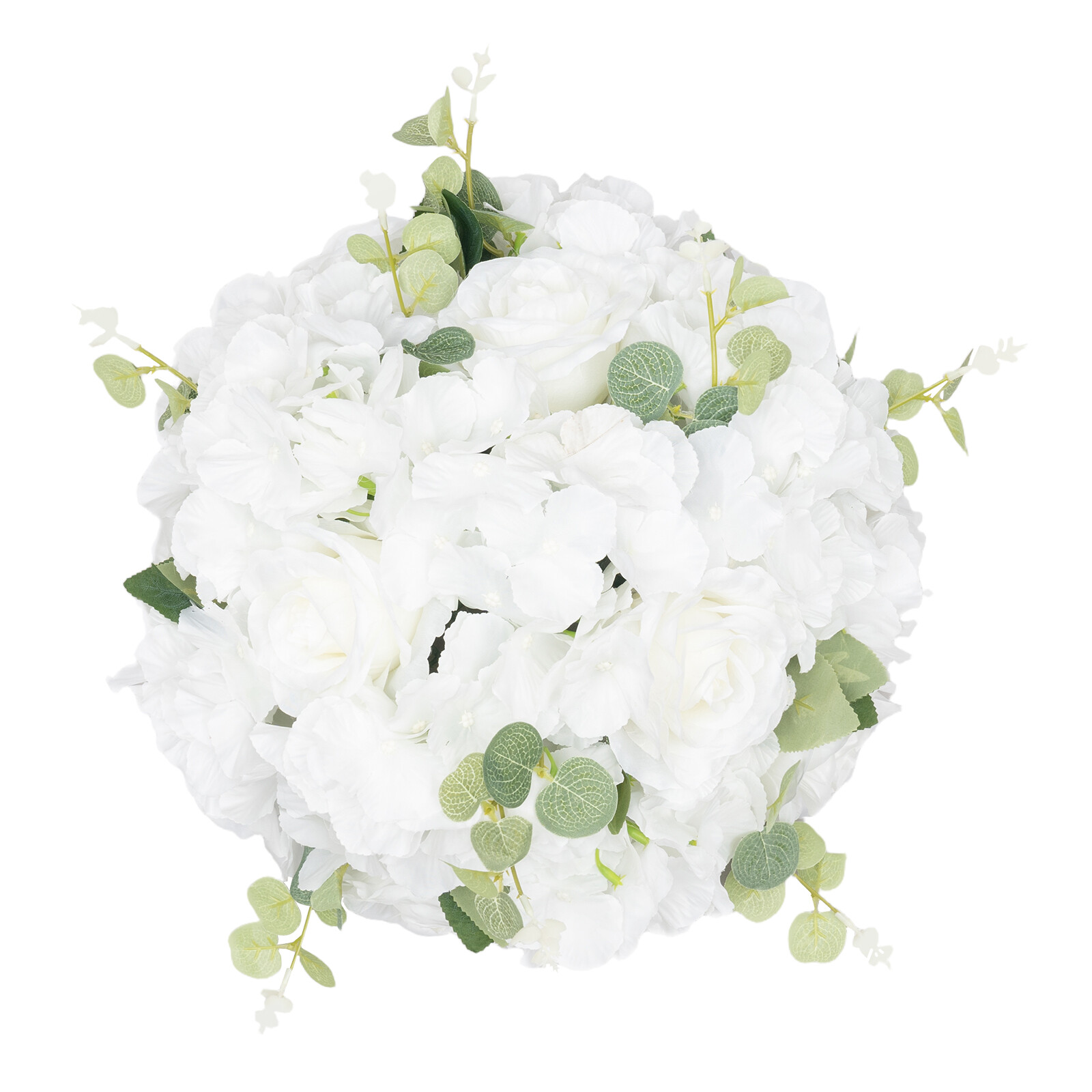 6 Pc White Artificial Rose & Hydrangea Flower Balls for Centerpieces Home Decor