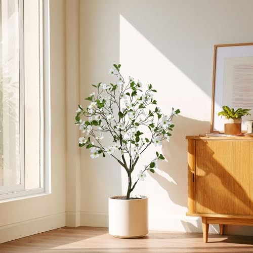 Artificial Dogwood Flower Tree Faux Blooming Dogwood Tree with Realistic 4ft