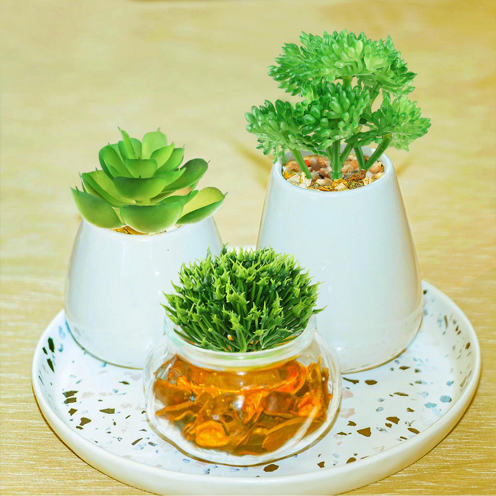 6 PCS Mini Fake Green Succulent Plants For DIY Crafting Floral Wall Unpotted