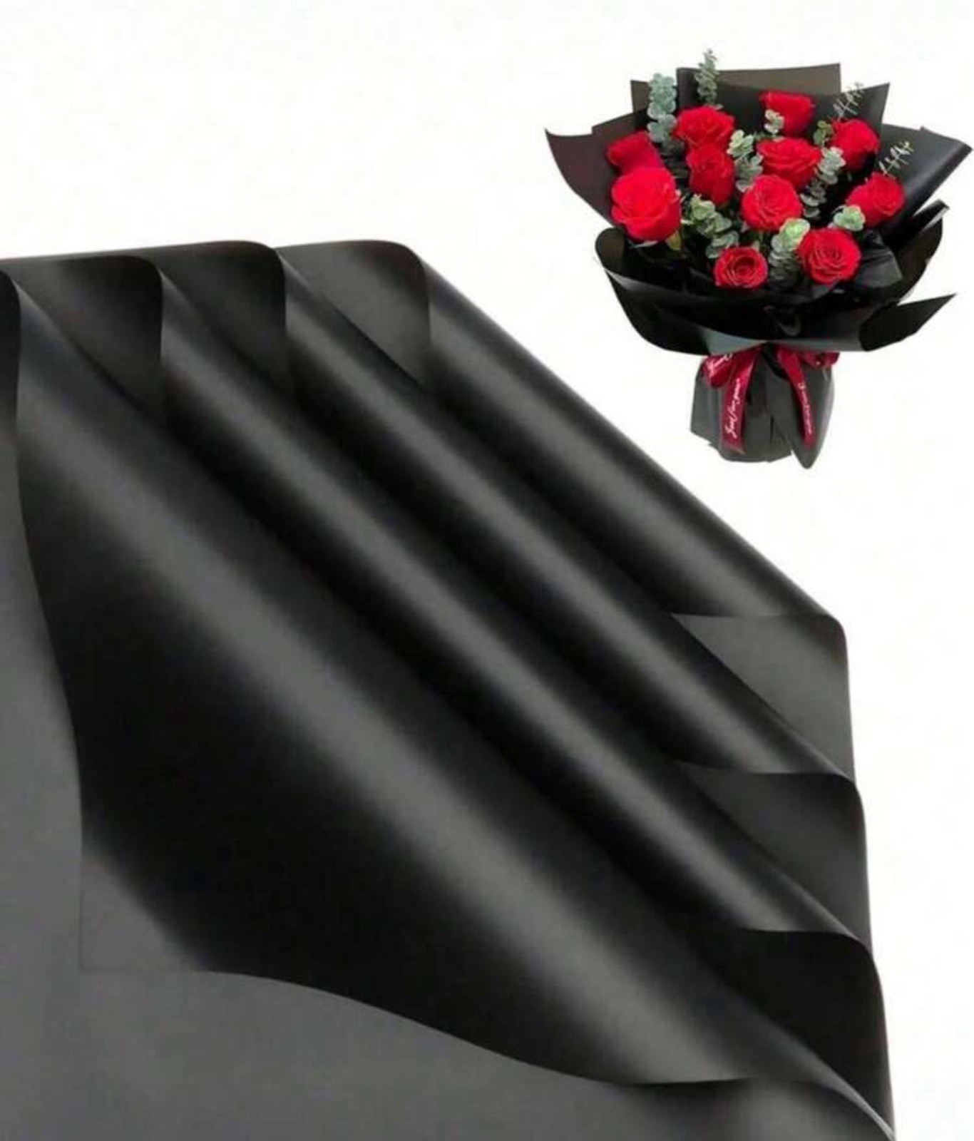 Black Wrapping Korean Paper Sheet for Floral Arrangements, Bouquet, Gift.