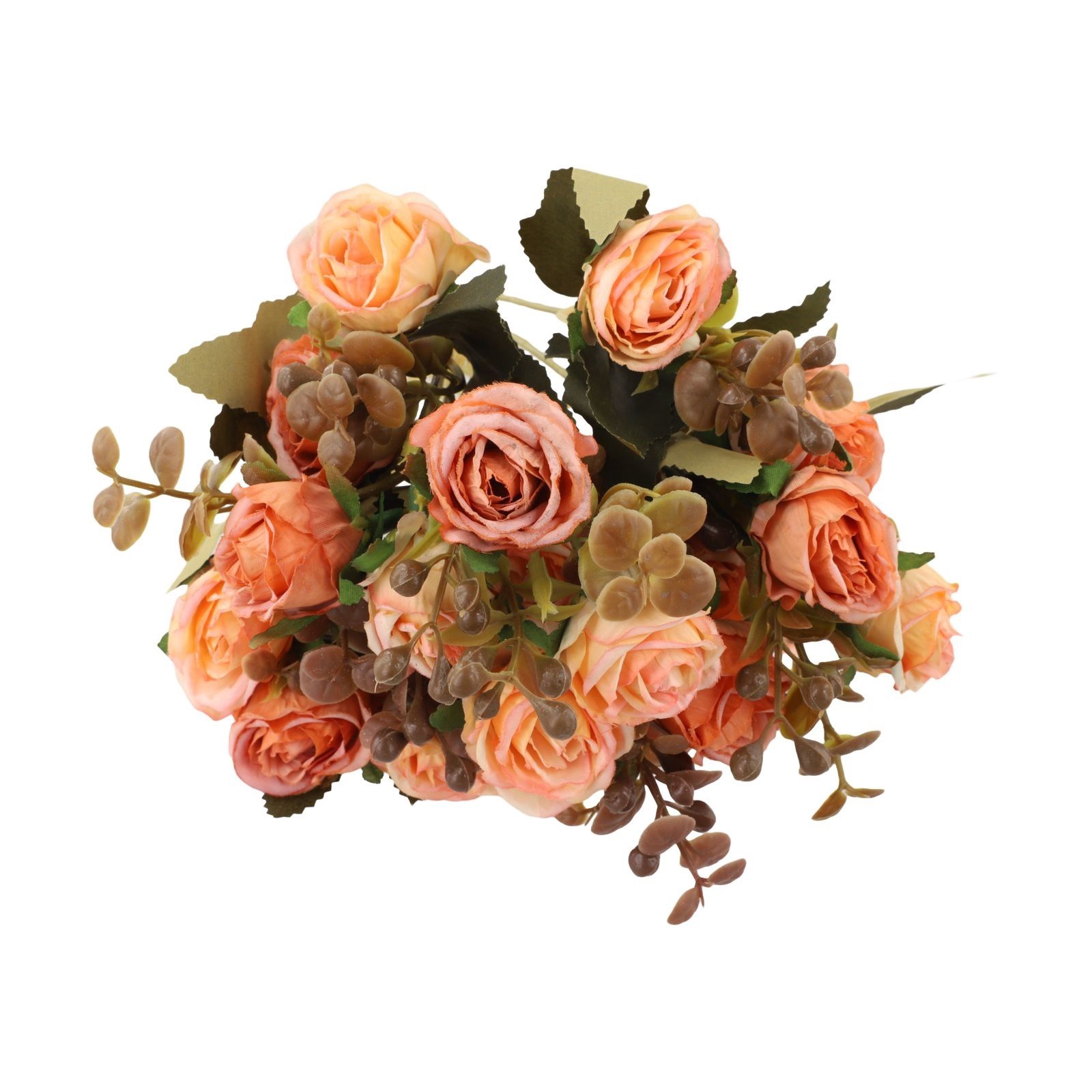 Set of 2 Artificial Roses in Vase for Elegant Home and Office Decoration