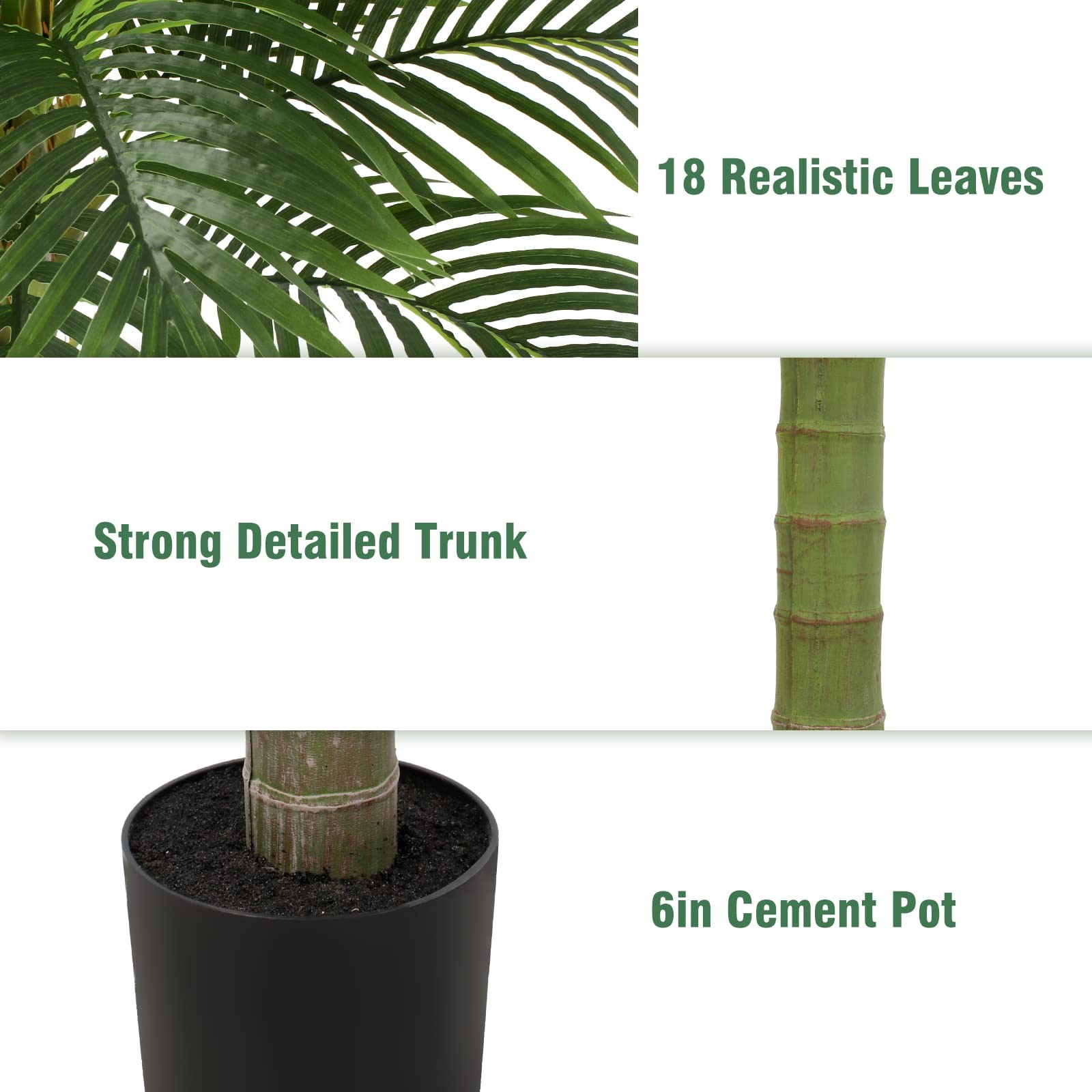 Palm Tree Artificial Tropical Plant 6FT Tall Faux Plants Indoor Fake Floor Plant