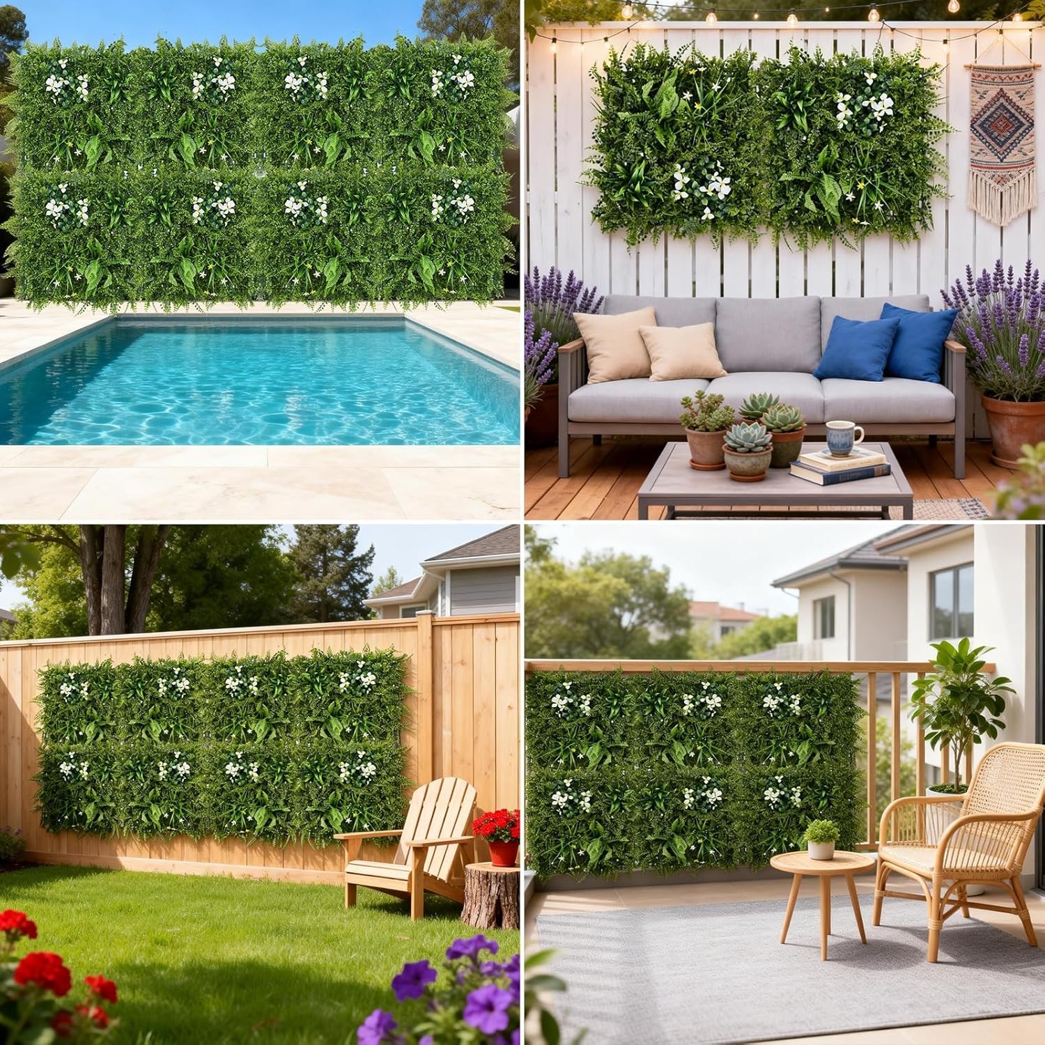 4/8/12X Artificial Greenery Wall Hedge Grass Fence Plant Fake Mat Foliage Panels