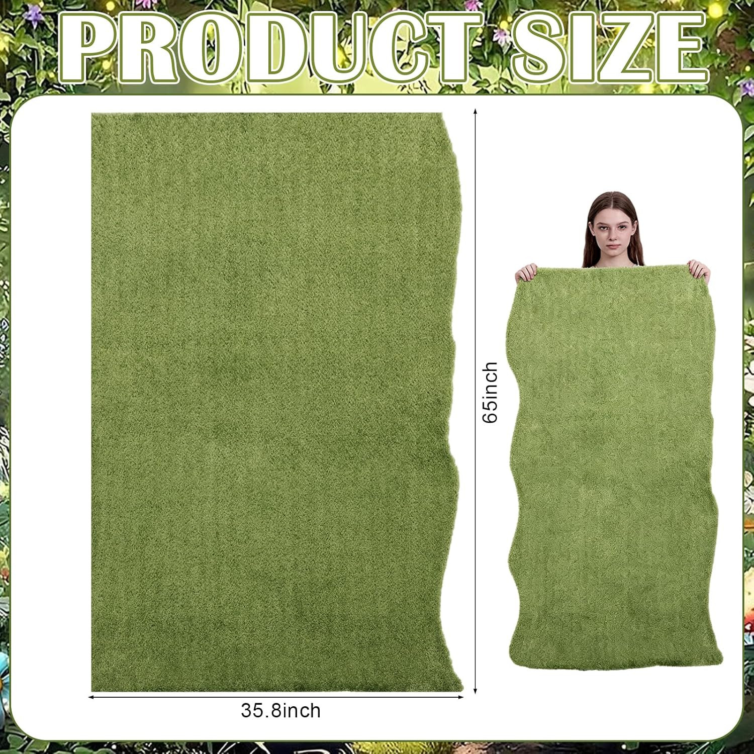 Enchanted Forest Decorations 61×36 Inches Irregularly Artificial Dried Moss Tabl