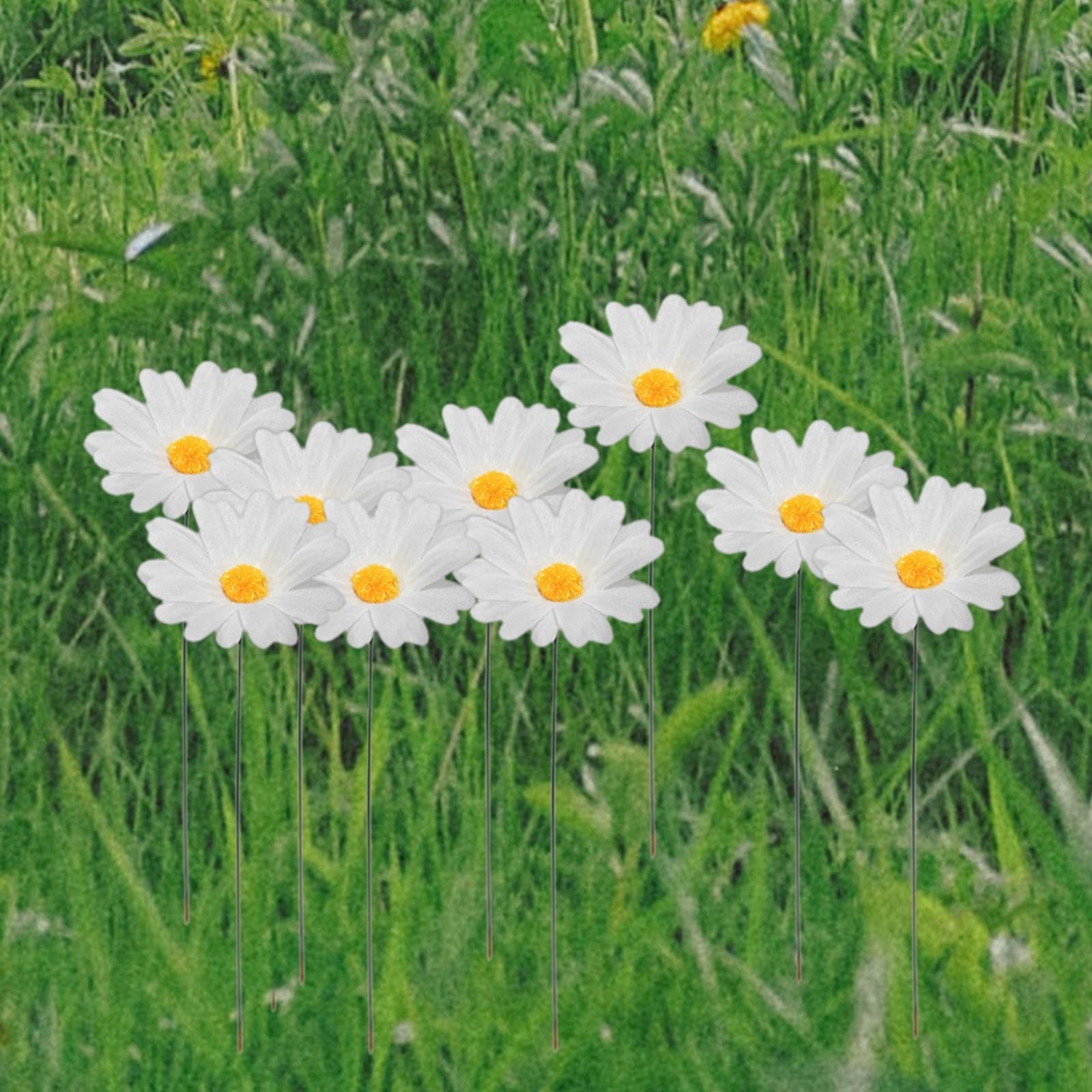 10x Daisy Flower Stakes Plant Flower Stake Yard Art Garden Decor Plant Pot