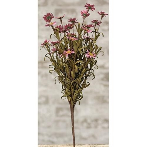 New Primitive PINK Mini DAISY STEM BUSH Spray Daisies Cottage Chic Country 15″
