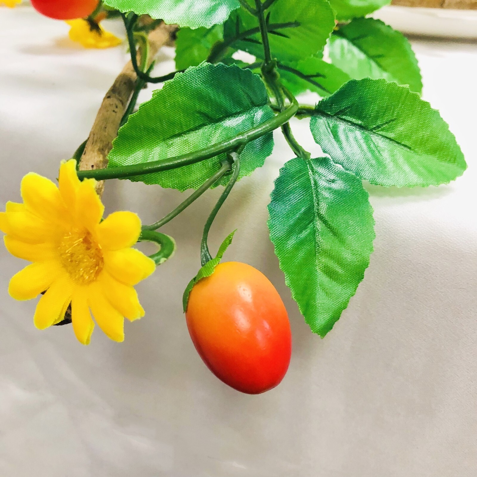 Artificial Red Cherry Tomato Plant Garland for Home Garden Wedding Party Decor