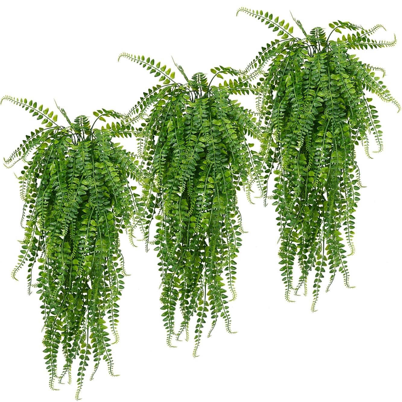 Artificial Hanging Plants Fake Plants Ferns Faux Hanging Plants for Patio Por…
