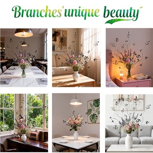 4 Pcs 38.5″ Tall All-Artificial Branches with Leaves – Realistic Faux Black