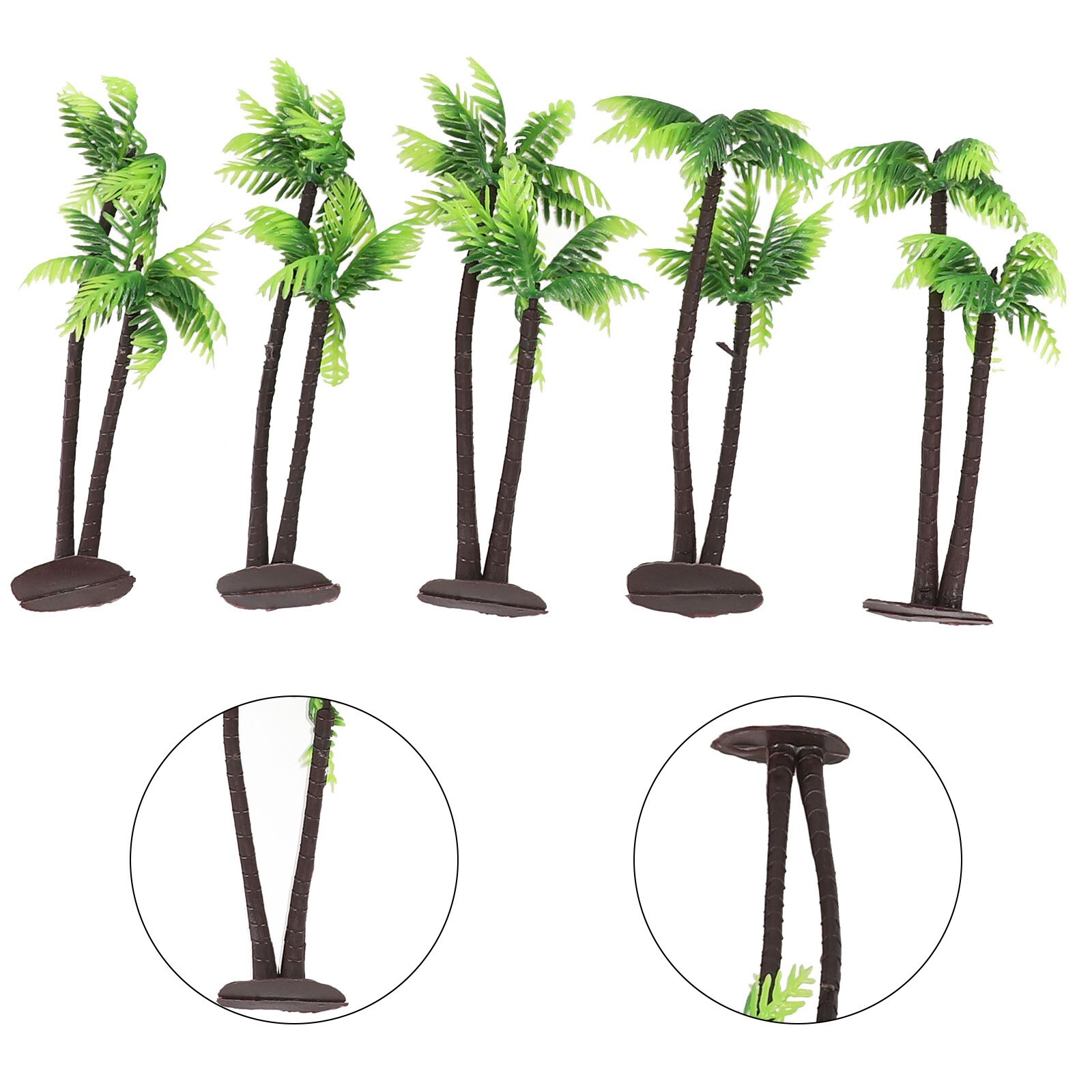 5Pcs Mini Plastic Coconut Palm Tree Plant Craft Landscape Aquarium Decor New