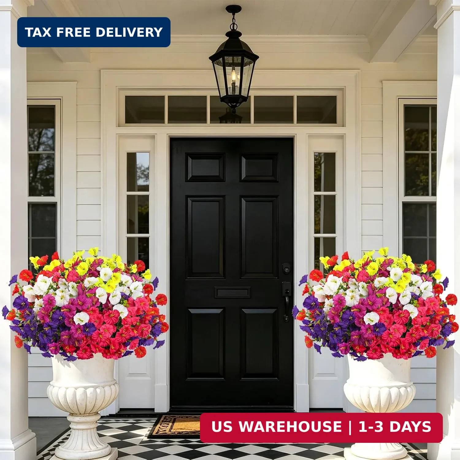 12 Bundles 6 Mixed Artificial Flowers for Outdoors, 336 Blooms UV Resistant Fake