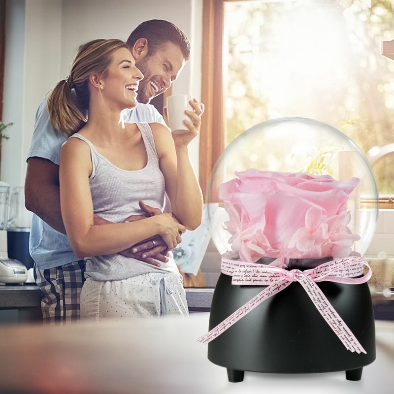 Automatic Rotating Rose Flower Love Valentine Day Birthday Romantic Gifts Womens
