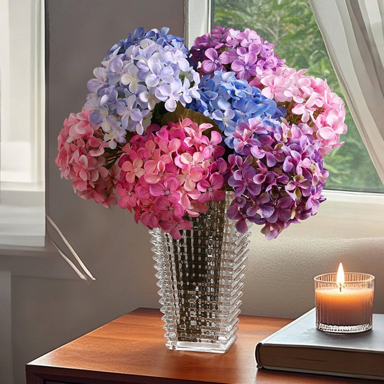 Artificial Hydrangea Arrangement Lifelike Silk Hydrangea Arrangement Long