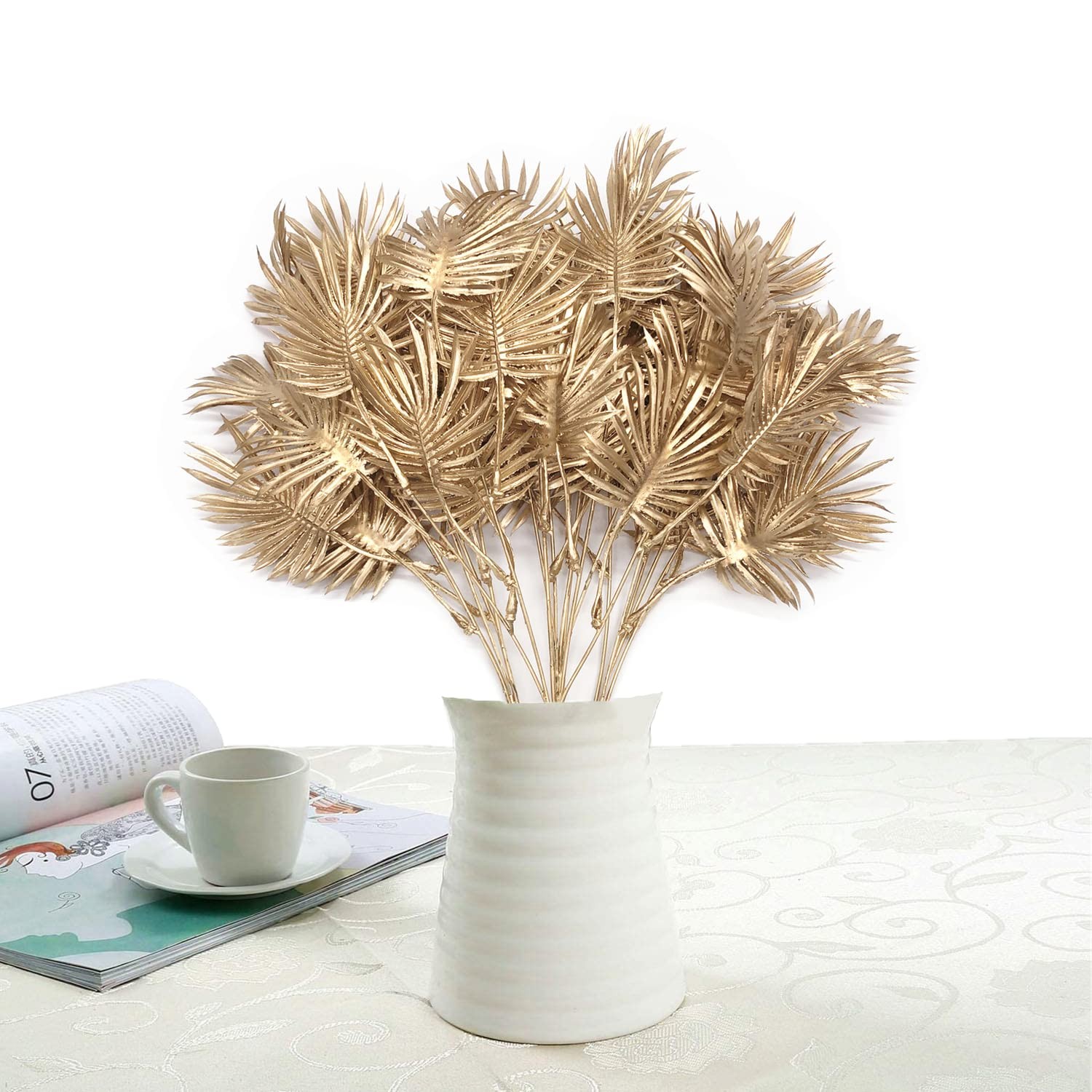 Artificial Golden Plants Decor Fake Plant Bush Grass Fern Bushes Faux Shrubs …