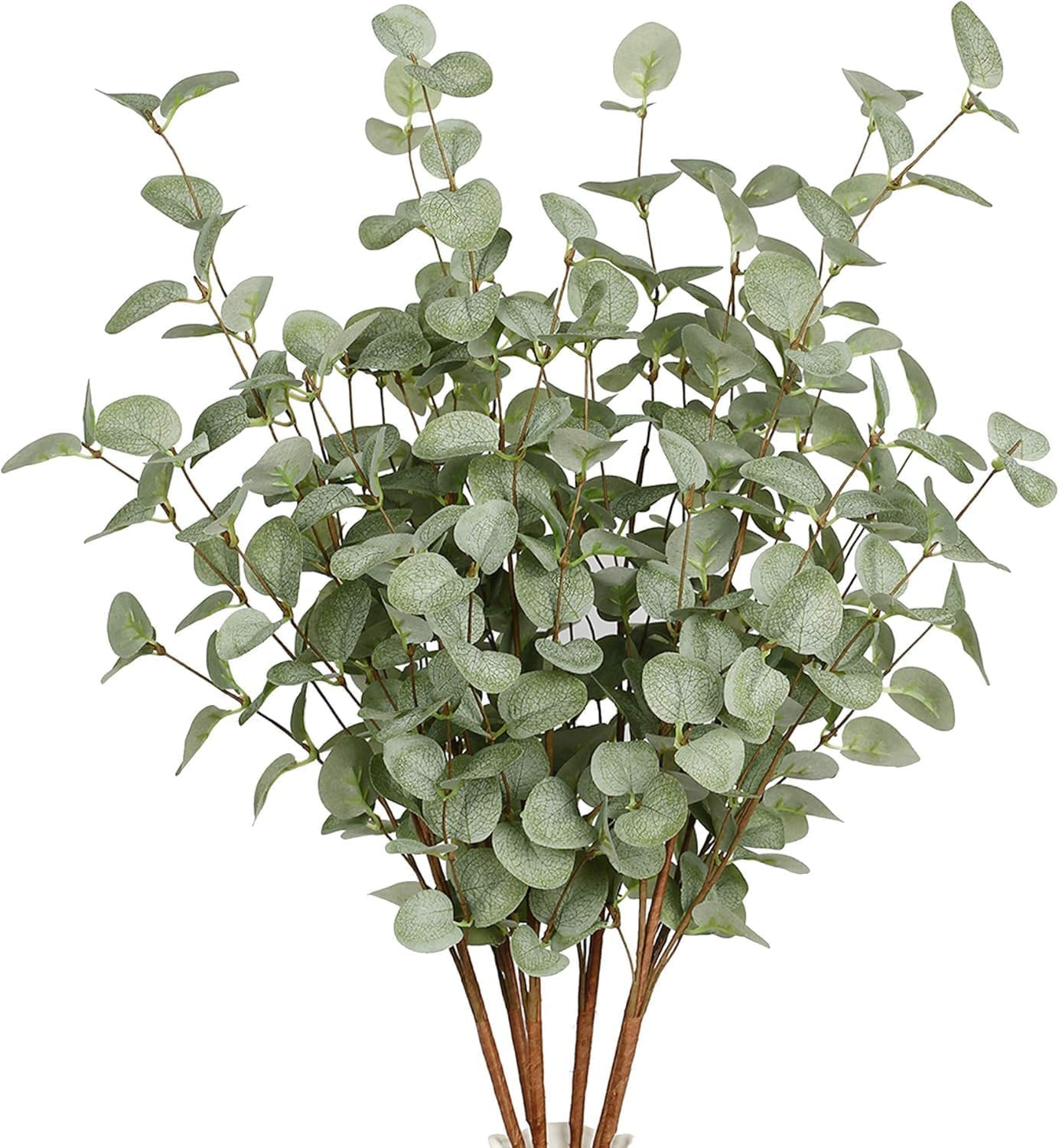 12 Pcs 27″ Eucalyptus Stems Greenery Stems Eucalyptus Leaf Spray in Green Silk P