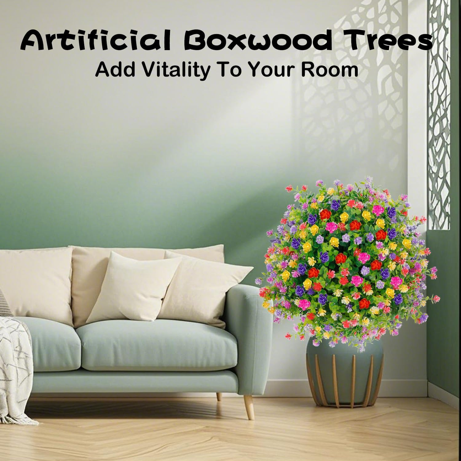UV Resistant 23.6” Artificial Topiary Ball Trees – 2 Pack Outdoor Decor