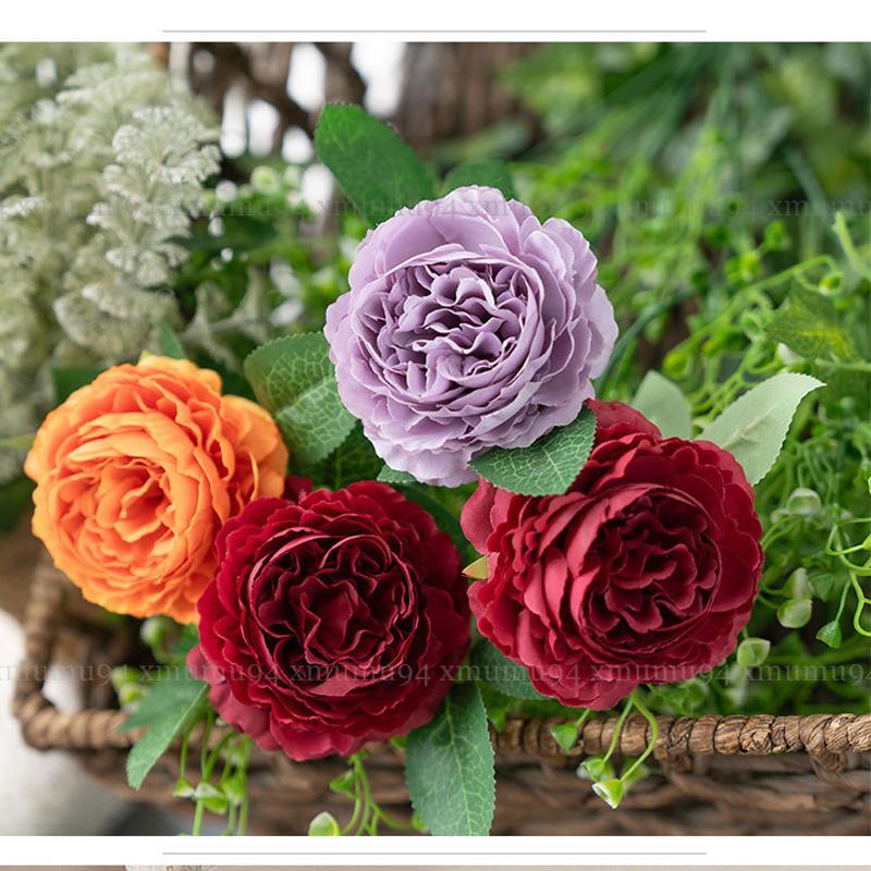 1/5/10Pcs Silk Artificial Fake Peony Flower Heads Bulk Craft Wedding Party Decor