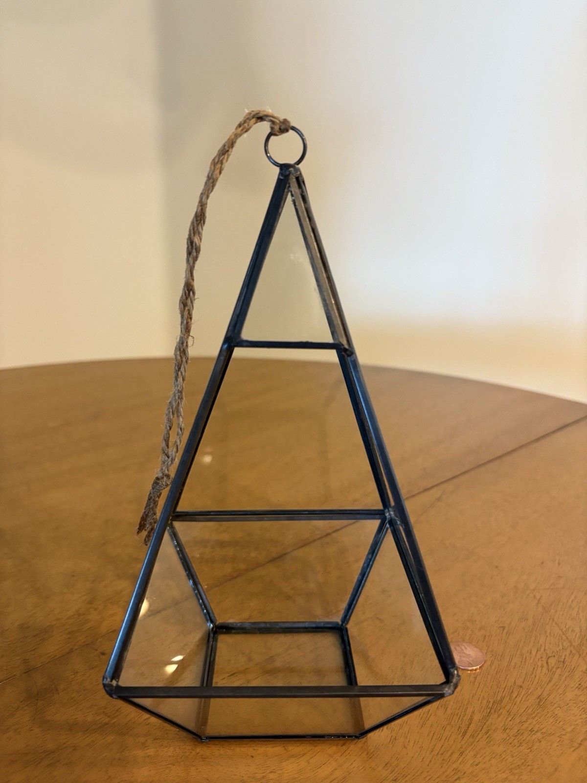 Geometric Terrarium for Succulent & Air Plant – Hanging Pyramid Shaped 10″