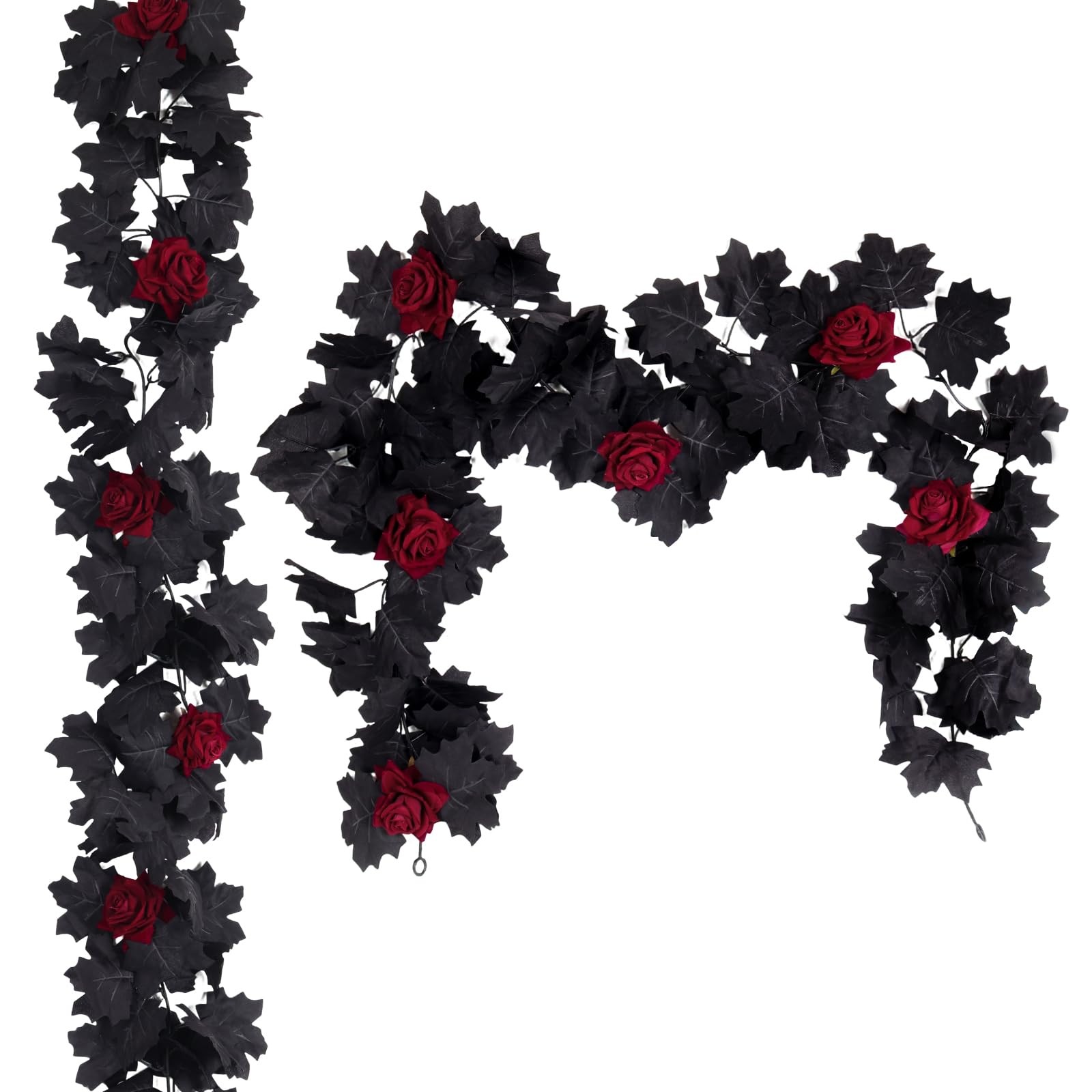 Artificial Flowers Garland Black Maple Leaf Garland Fake Hanging Flower Artif…