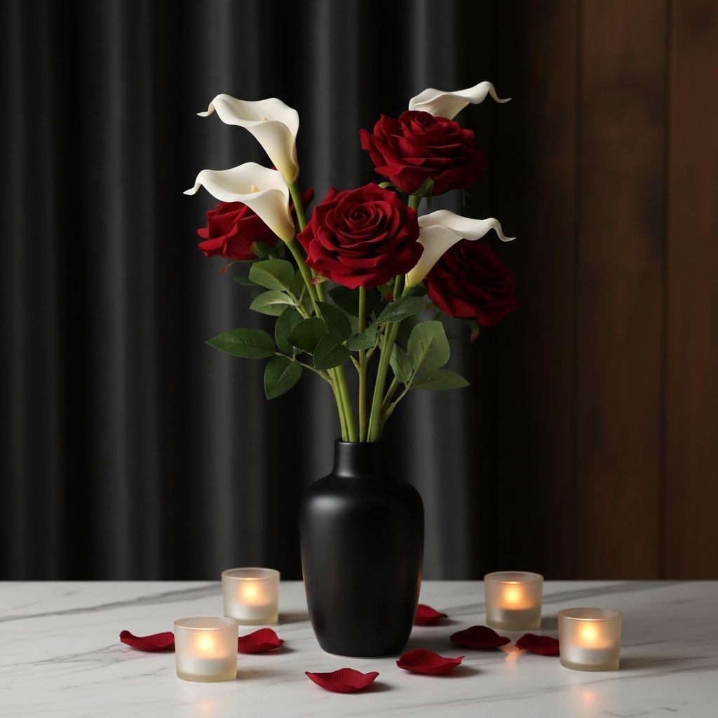 Dark Red Rose Bouquet 12 Faux Roses Romantic Gift Artificial Roses Wedding Flowe