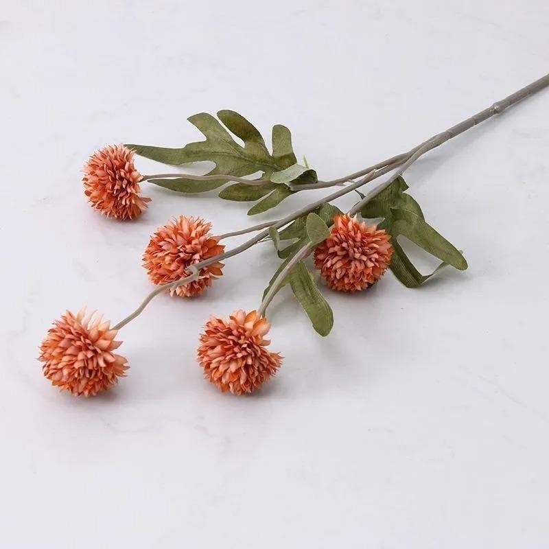 1PC Orange Artificial Chrysanthemum Flower Stem Mini Home Table Wedding Decor