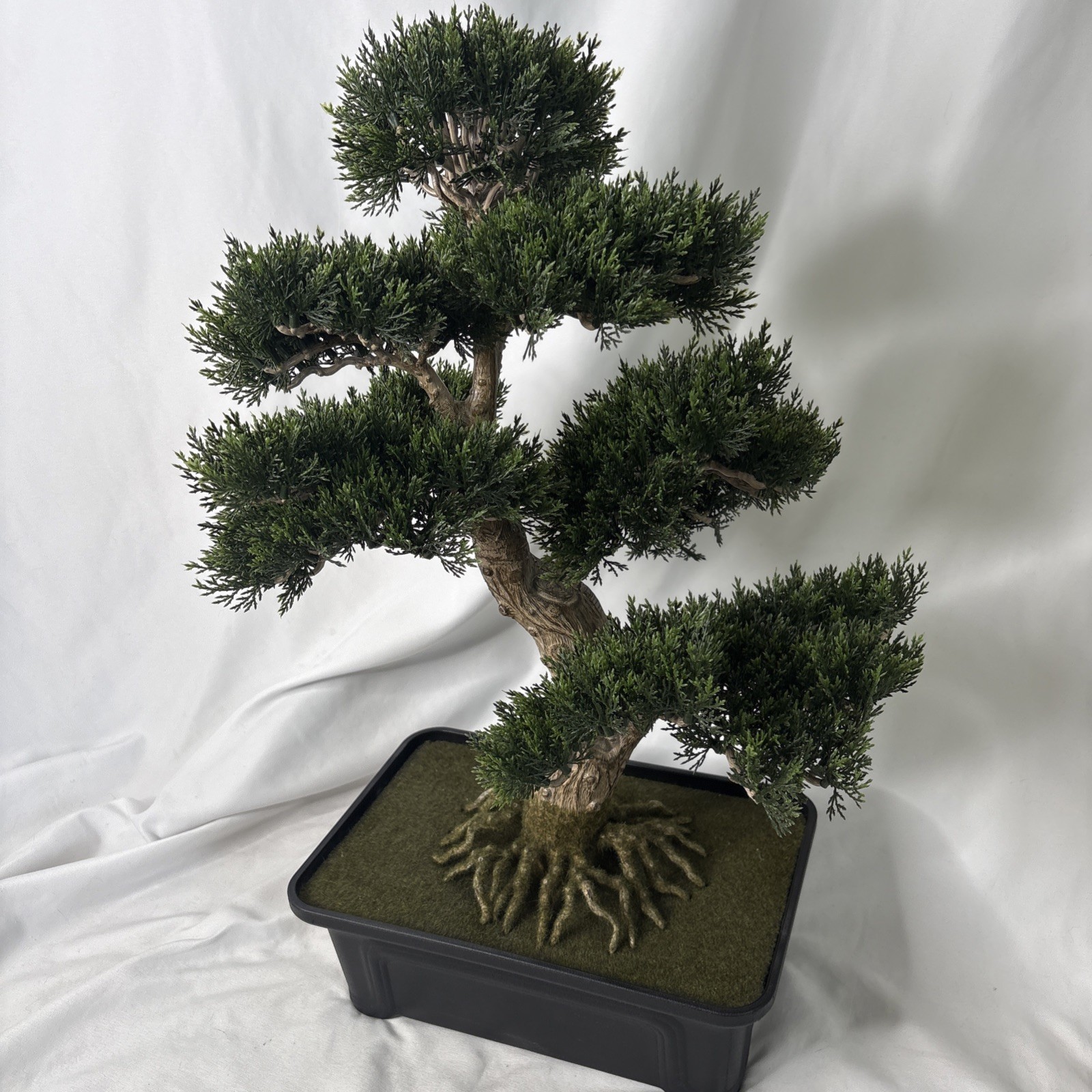 24” Nearly Natural Cedar Bonsai Tree Artificial Silk Plant Indoor Outdoor Zen