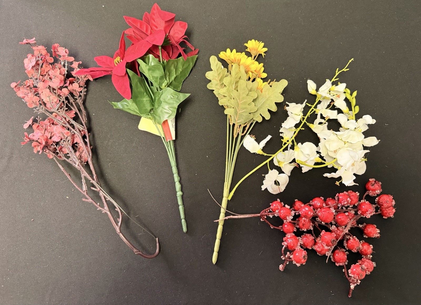 Artificial Flowers Large Lot Various Types & Colors New & Used