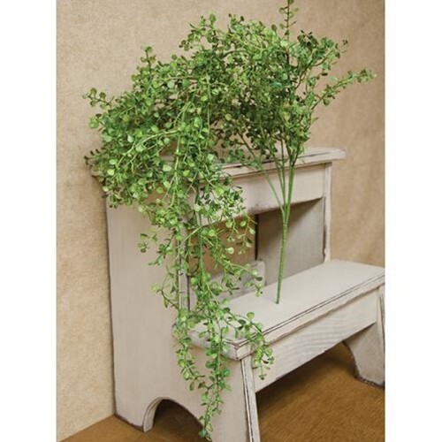 New PRIMITIVE COTTAGE GREEN Baby Tears Grass Bush Hanging 33″ Long Wispy Leaves