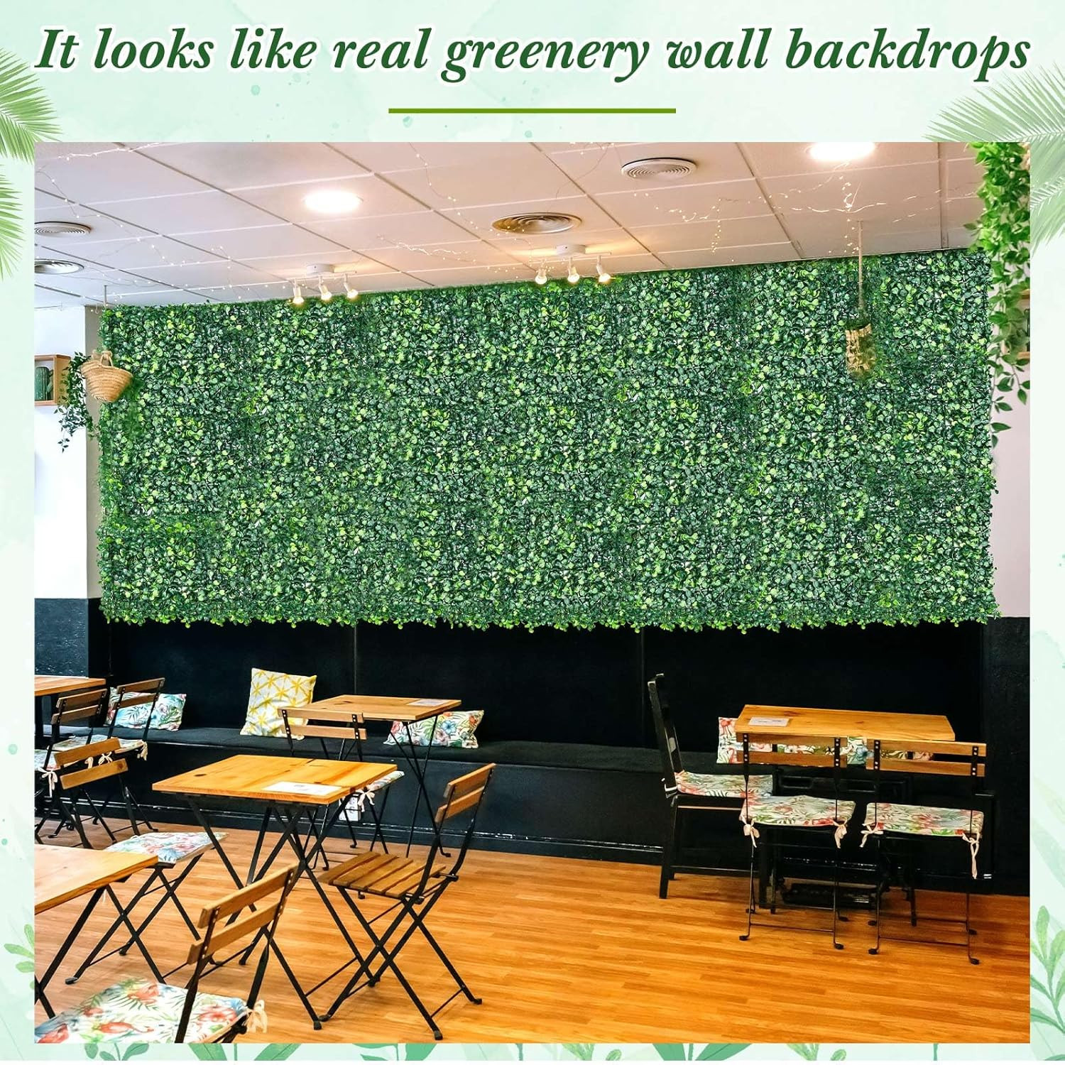 24 Pcs Faux Grass Wall Panels for Outdoor Privacy & Garden Decor