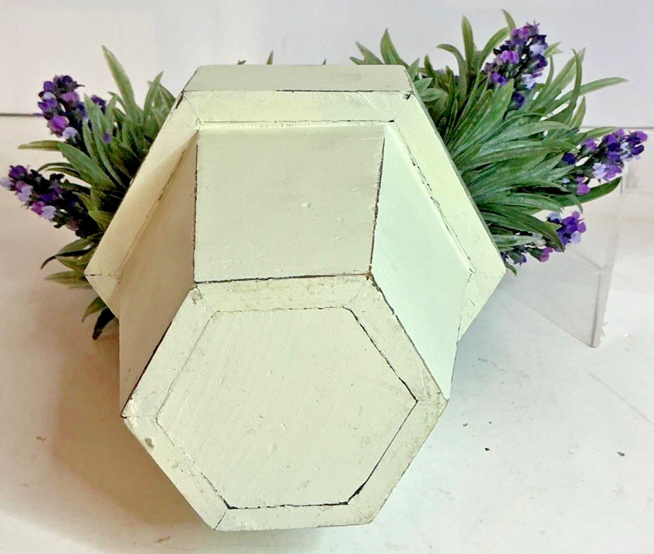 Artificial Lavender Topiary Plant 11×10 In White Wooden Pot Farmhouse Decor