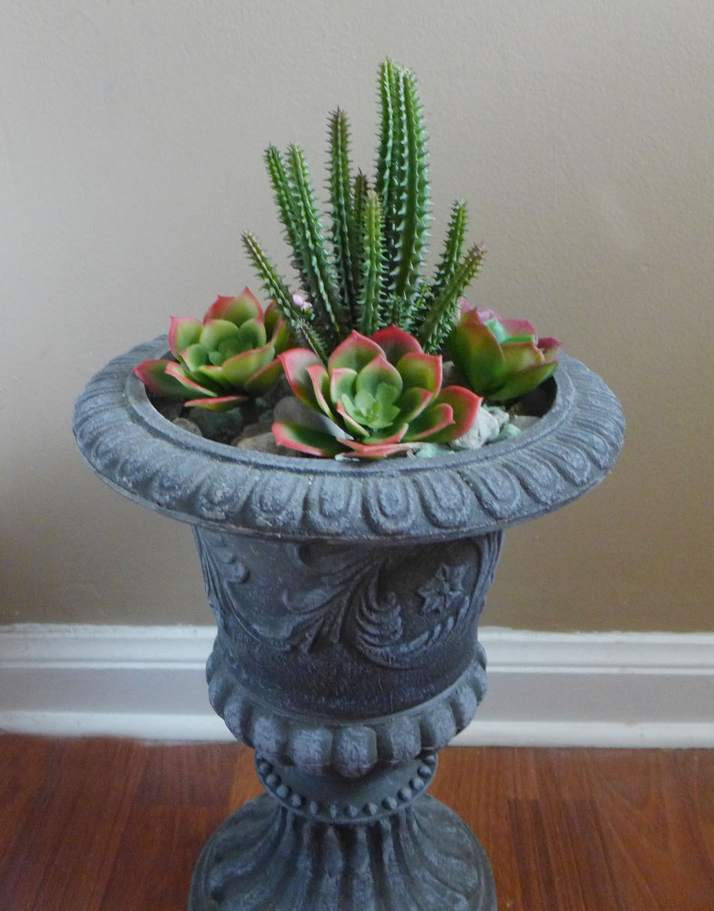 Artificial Cactus Column Two Colors Lotus Succulents Plants 5 Pcs