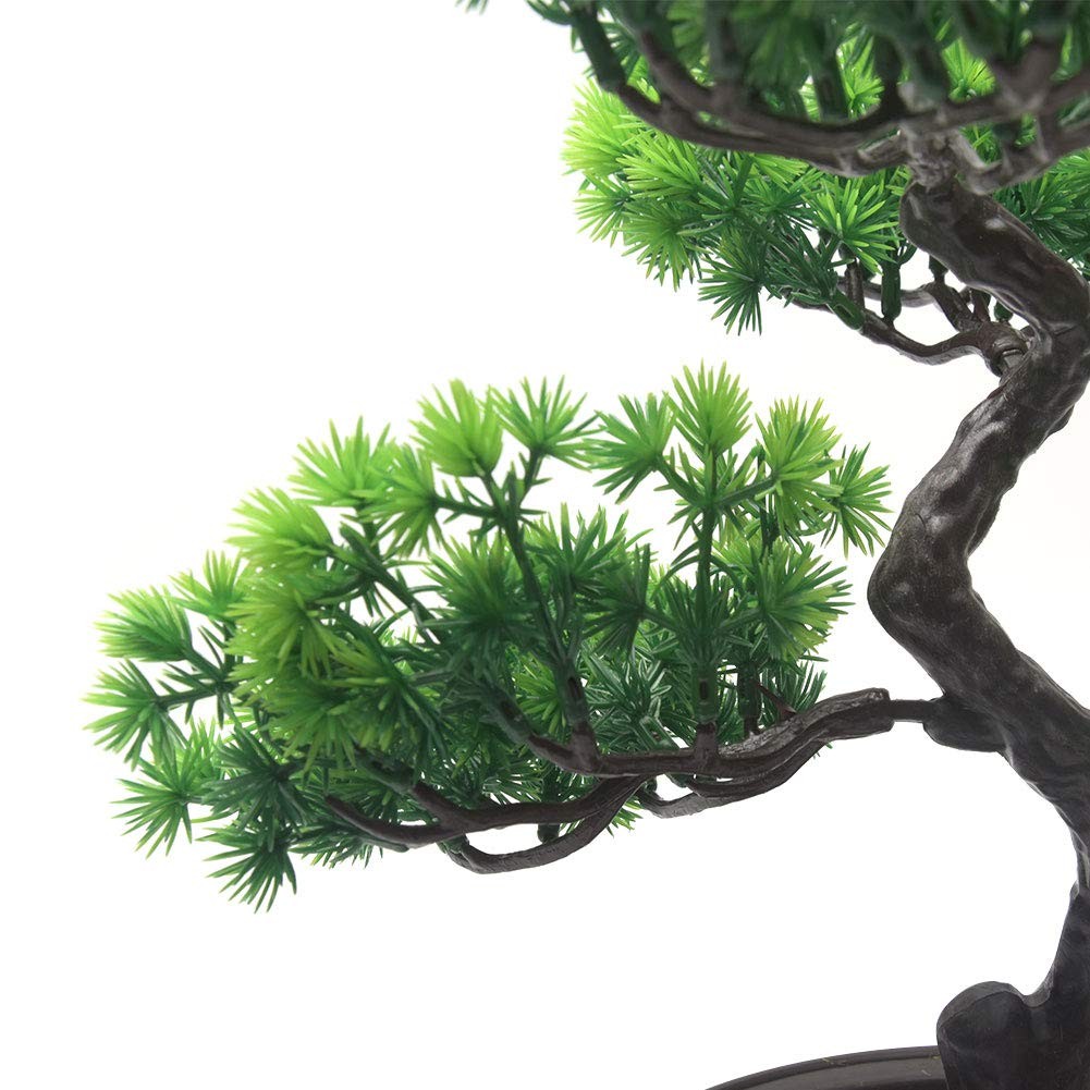 Artificial Bonsai Pine Tree, 11Inch Faux Potted Plant Desk Display Fake Tree …