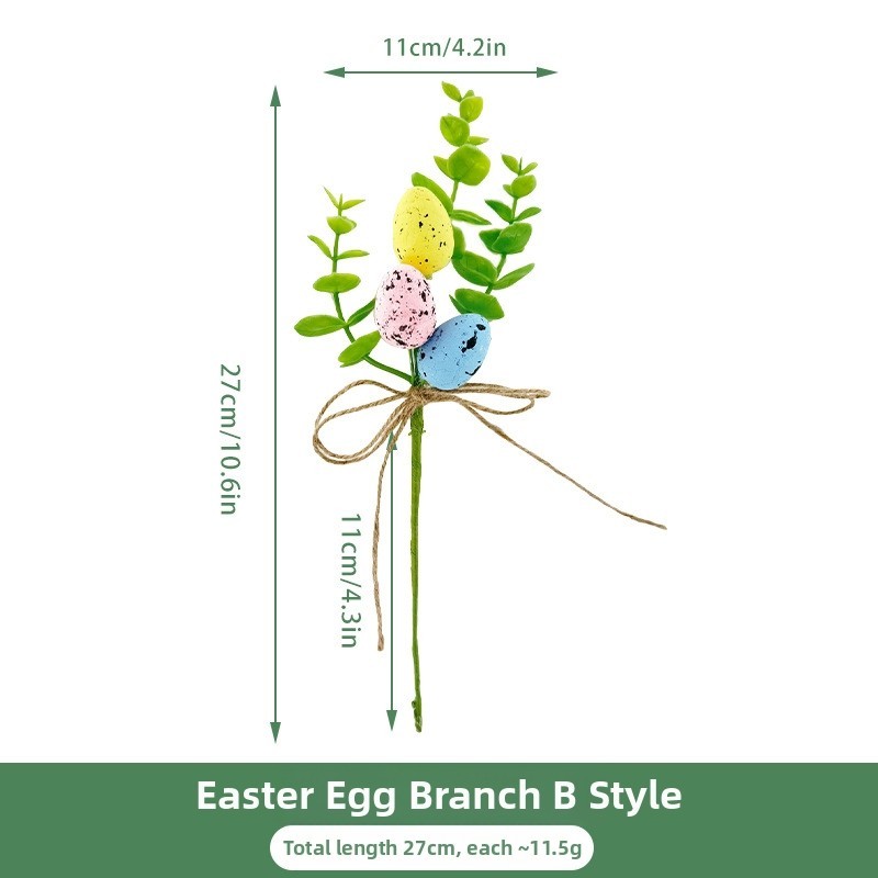Decorative Easter Egg Cuttings Artificial Plastic Flowers for Indoor Display