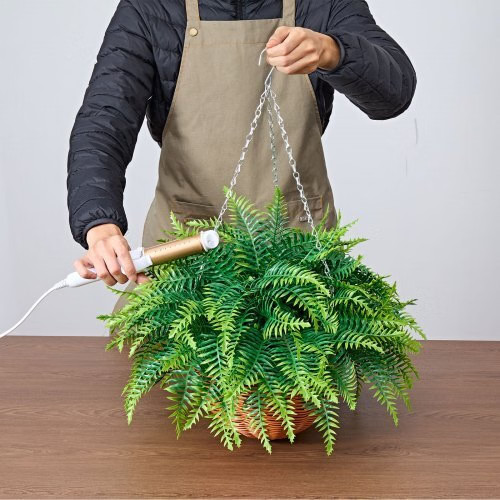 Artificial Ferns, 2 Pcs Fake Hanging Boston Fern Bush Plant with 23 Inch Hanging