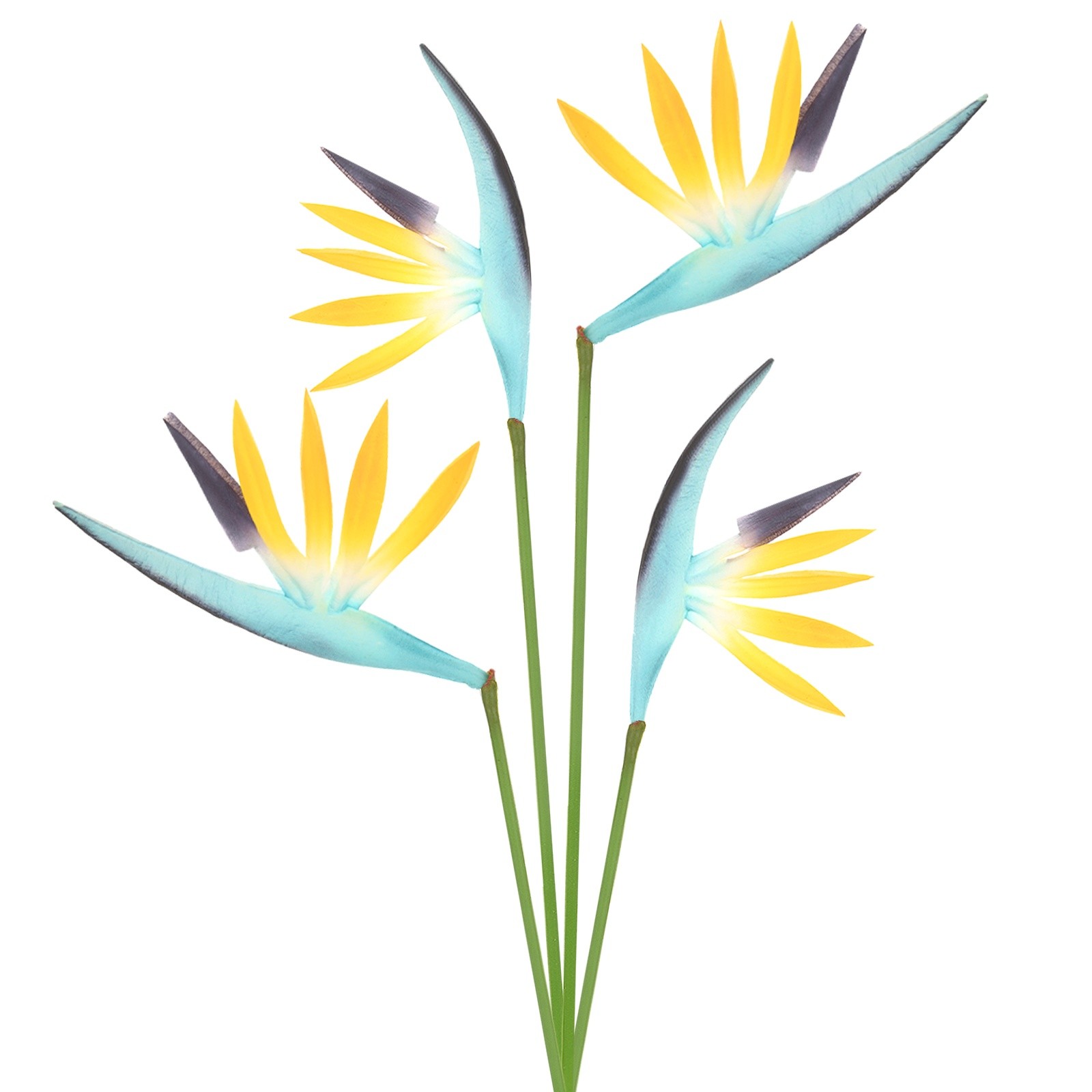 4-Pack Artificial Bird of Paradise Flowers 22 Inch for Home [Ocean Blue]