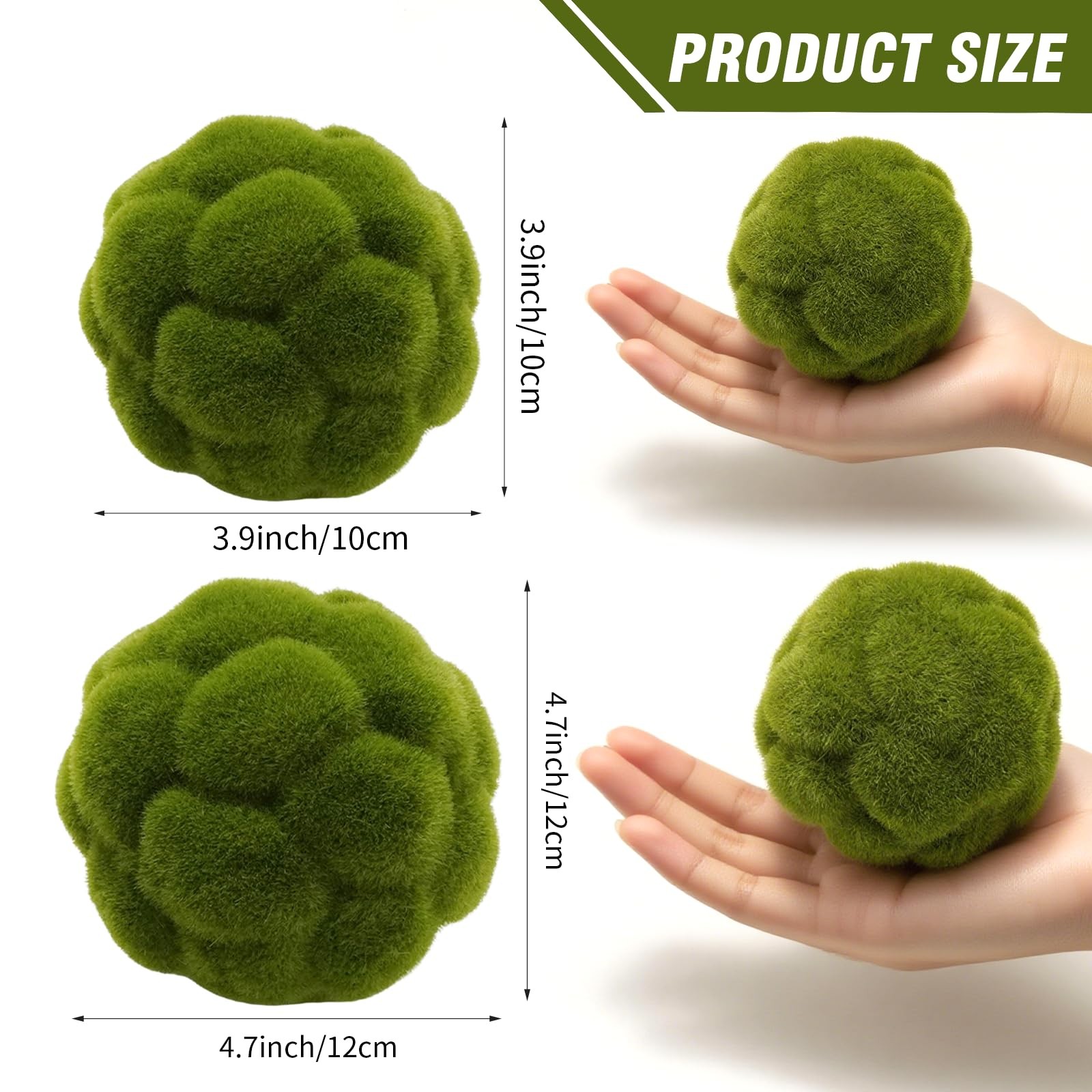 Green Moss Ball Decorations 6 PCS Simulated Artificial Plant Garden Party