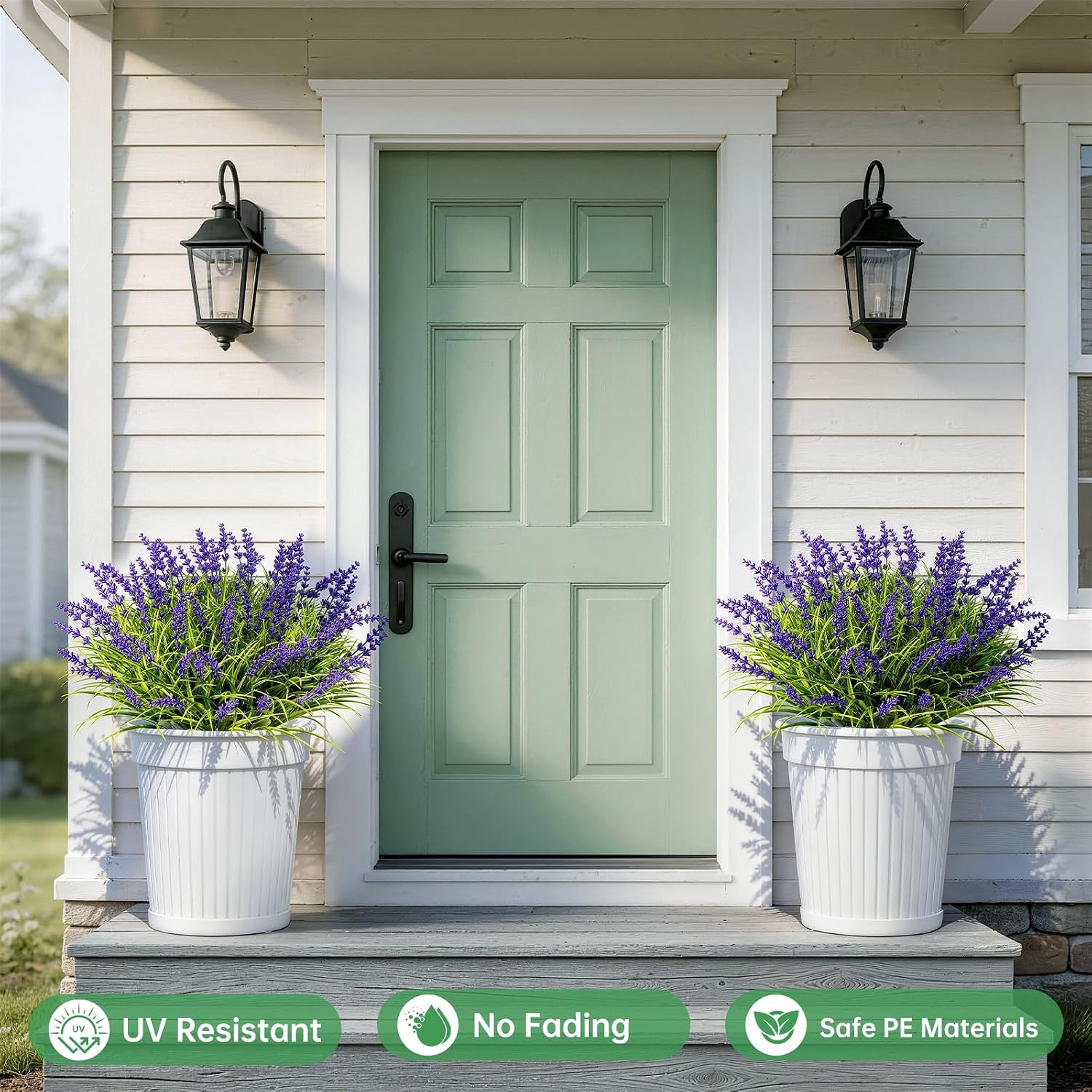 Gipsot 15 Bundles UV Resistant No-Fade Outdoor Artificial Plants & Flowers, Adju