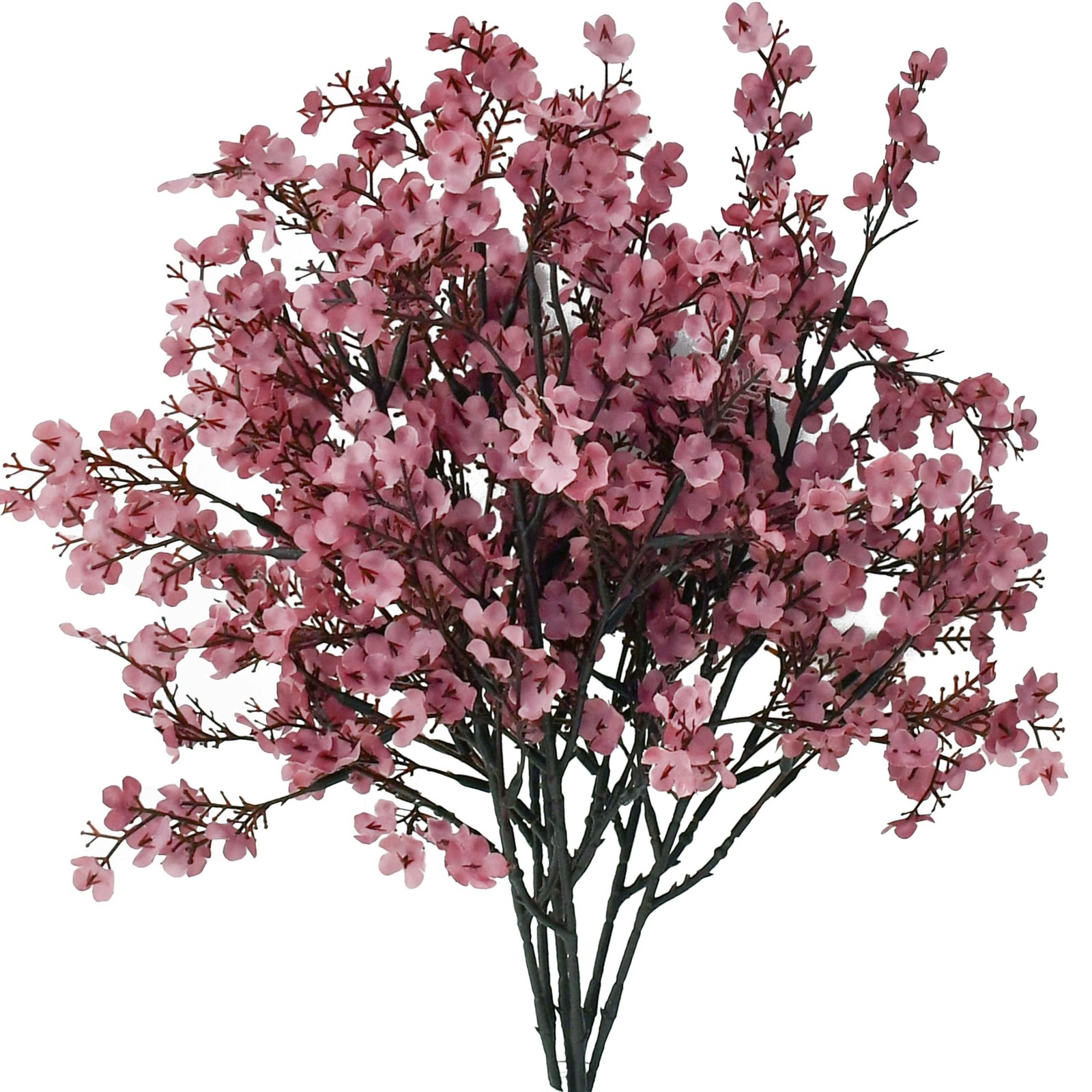 6 PCS Dusty Pink Artificial Babys Breath Flowers 18.5 Inch Silk Gypsophila