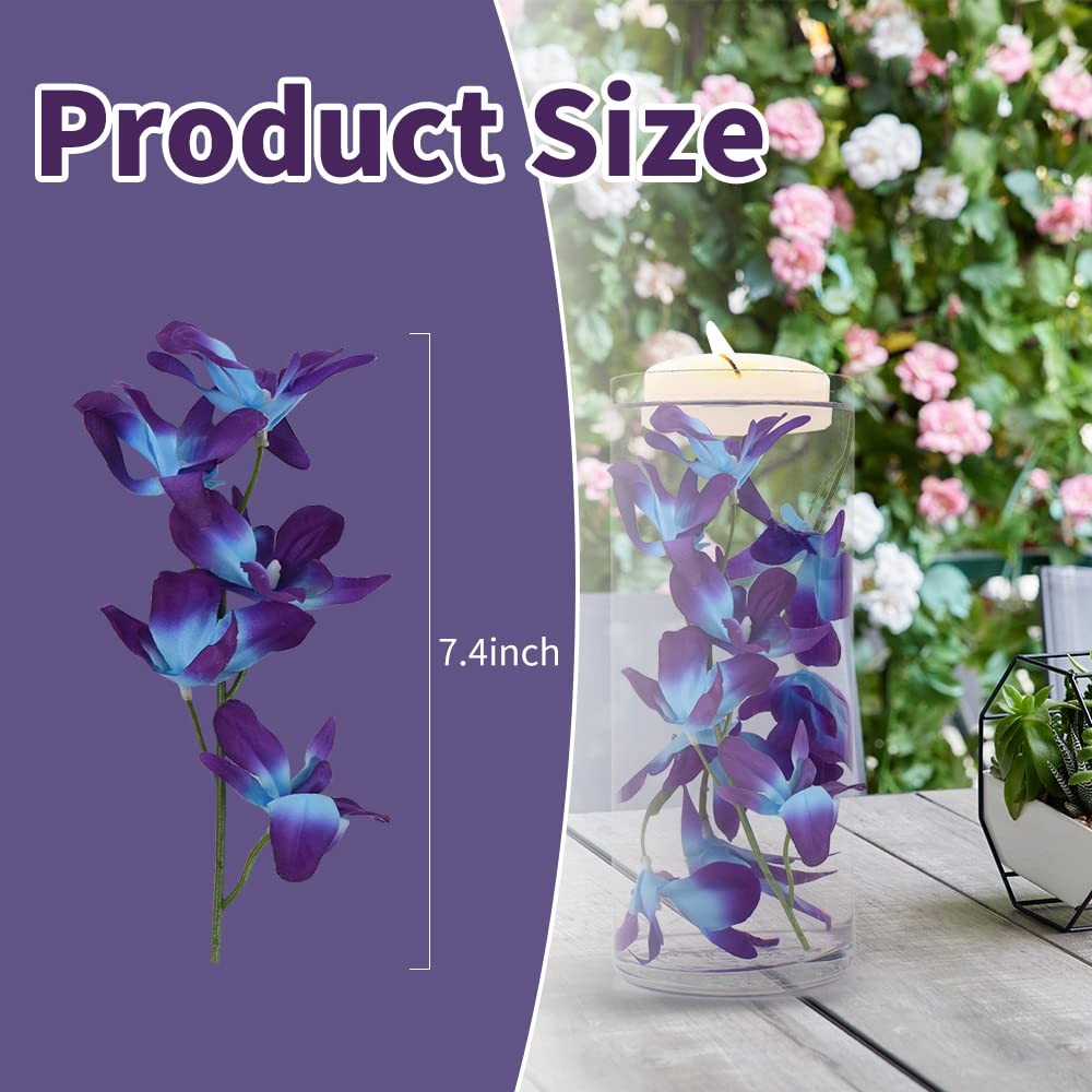 Artificial Orchid Flowers Purple Blue Faux Flowers Vase Fillers for Floating …