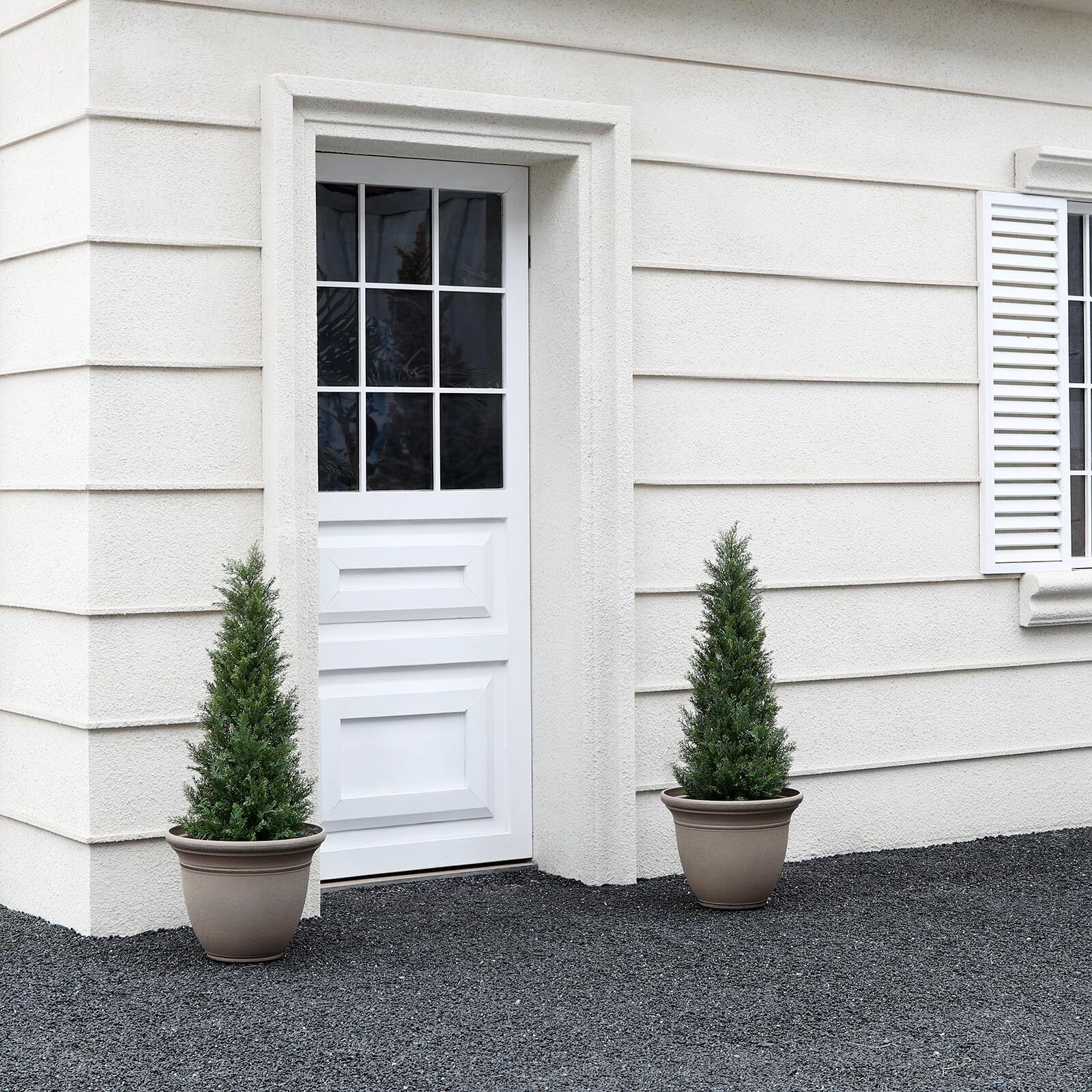 Laiwot 3FT Artificial Cedar Topiary Trees for Outdoors Potted Fake Cypress Trees